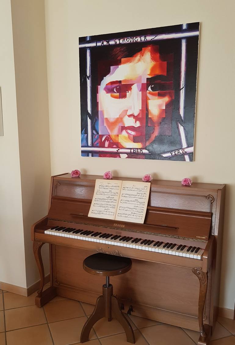 Original Abstract Expressionism People Painting by Assunta Cassa