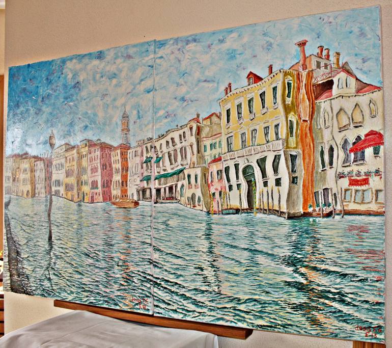 Original Impressionism Cities Painting by Jesus Francisco Gomez Guillen