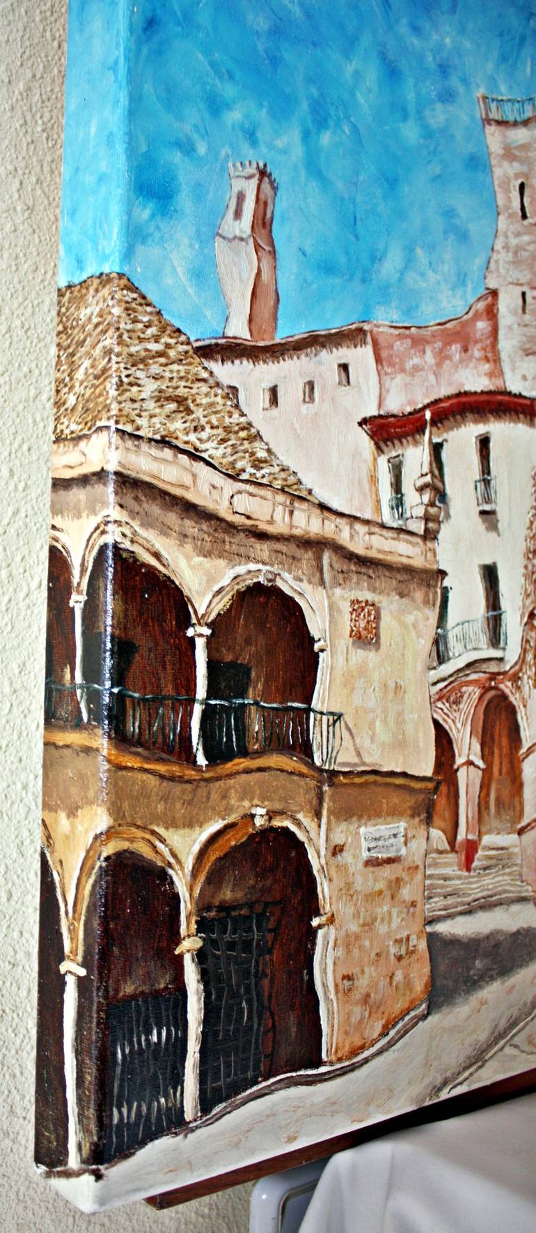 Original Impressionism Cities Painting by Jesus Francisco Gomez Guillen