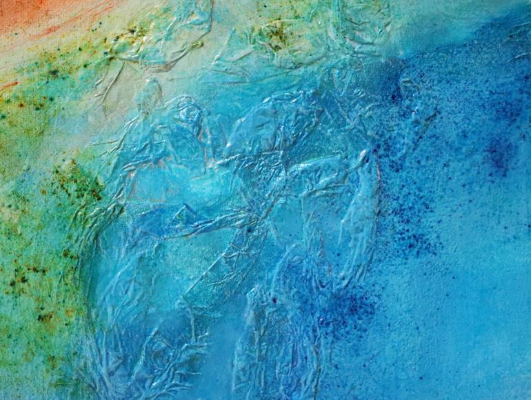 Original Abstract Beach Painting by karine darlhac