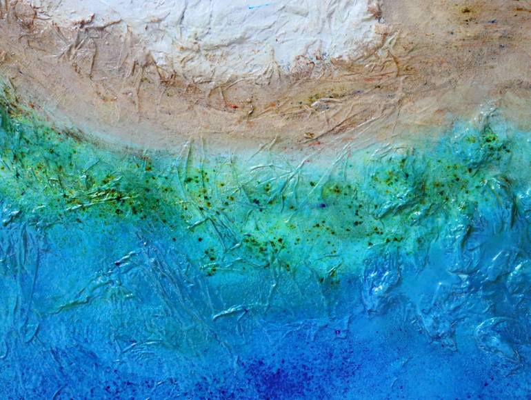 Original Abstract Beach Painting by karine darlhac