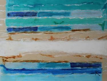 Original Abstract Beach Paintings by karine darlhac