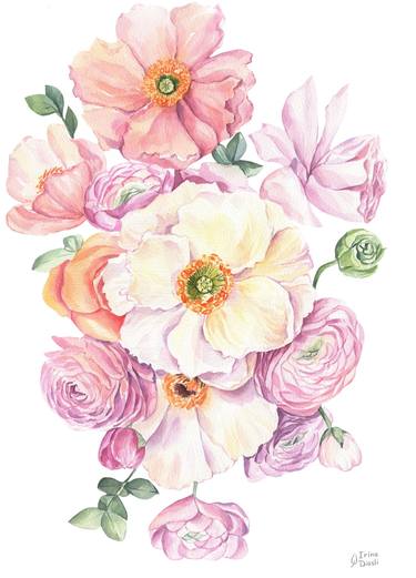 Print of Realism Floral Paintings by Irina Diasli