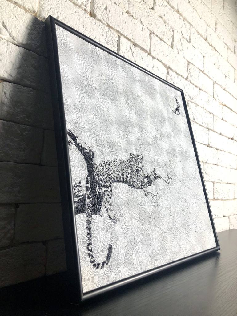 Original Black & White Animal Mixed Media by Stanislav Tykhonov