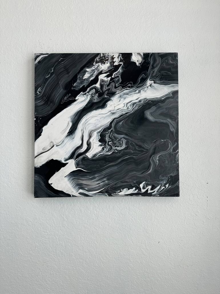 Original Black & White Abstract Painting by Mado Smith