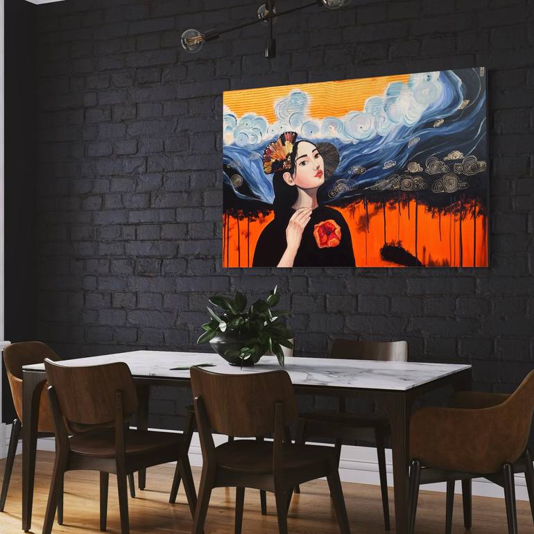 Original Art Deco Women Painting by Hanna Kochet