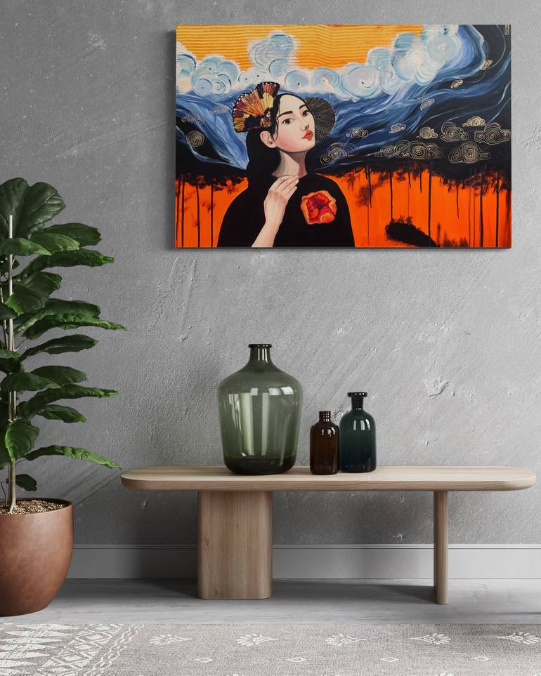 Original Art Deco Women Painting by Hanna Kochet