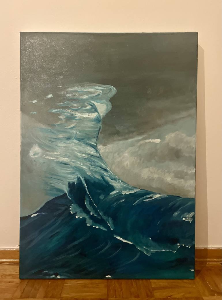 Original Figurative Seascape Painting by Ledion Rapushi