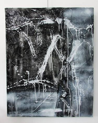 Original Black & White Abstract Painting by Michael Peterson