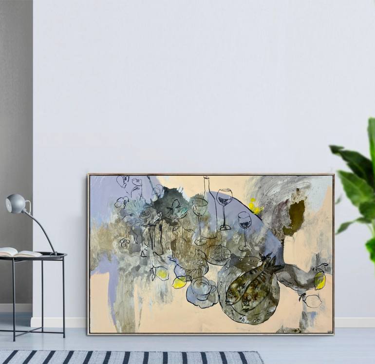 Original Abstract Expressionism Abstract Painting by Roza Muradova