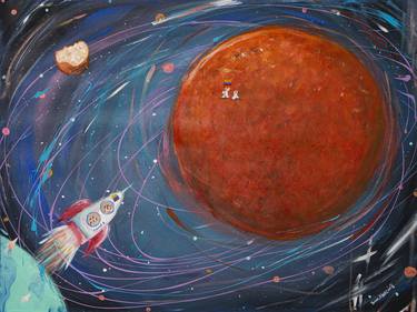 Print of Expressionism Outer Space Paintings by Sara Alarcon Arango