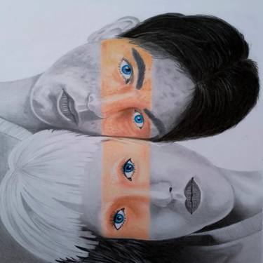 "serious symmetry: A charcoal & graphite portrait" thumb