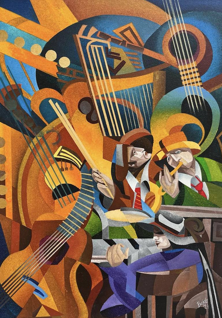 In the Rhythm of Jazz Painting by Izabela Bajda | Saatchi Art