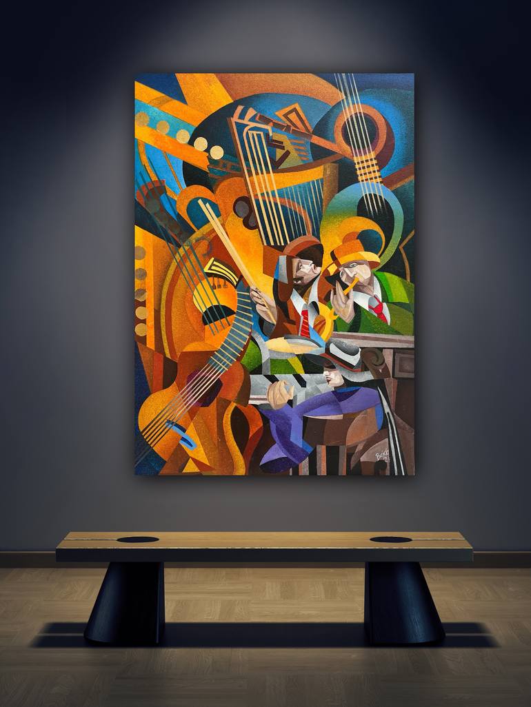 Original Art Deco Music Painting by Izabela Bajda