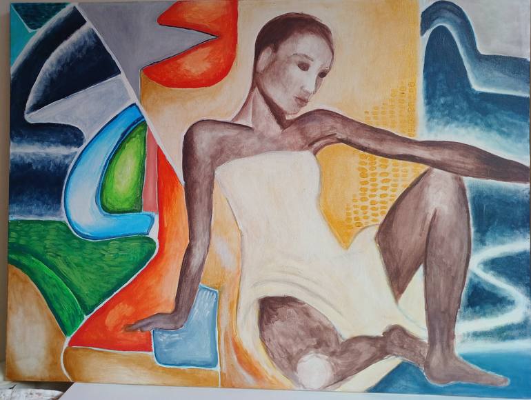 Original Cubism Abstract Painting by Lassalle Dávila