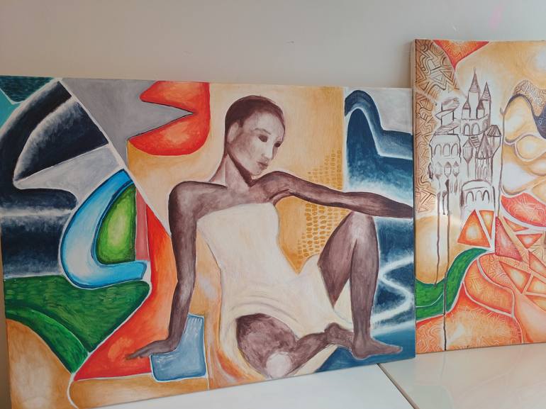 Original Cubism Abstract Painting by Lassalle Dávila