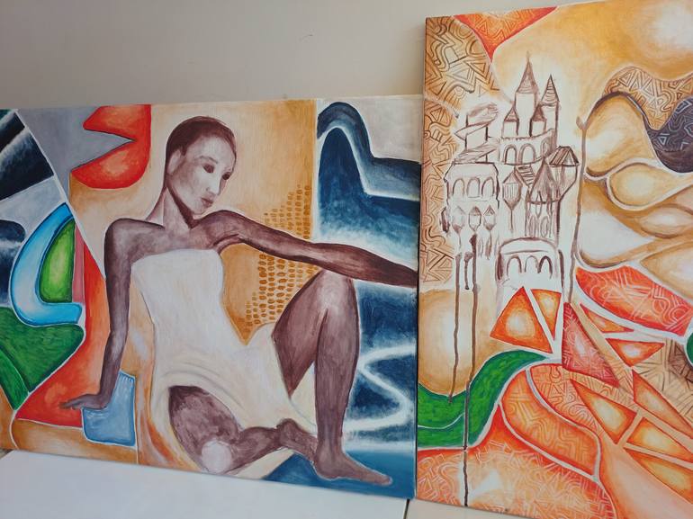 Original Cubism Abstract Painting by Lassalle Dávila