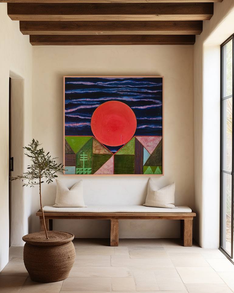 Original Bauhaus Abstract Painting by Zhanna Tsytsyn
