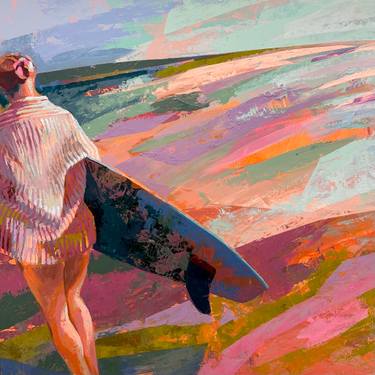 Original Abstract Beach Paintings by Bo Godiva