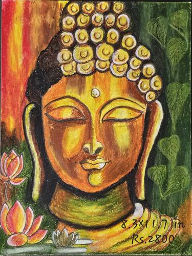 Lord Buddha with oil pastel thumb