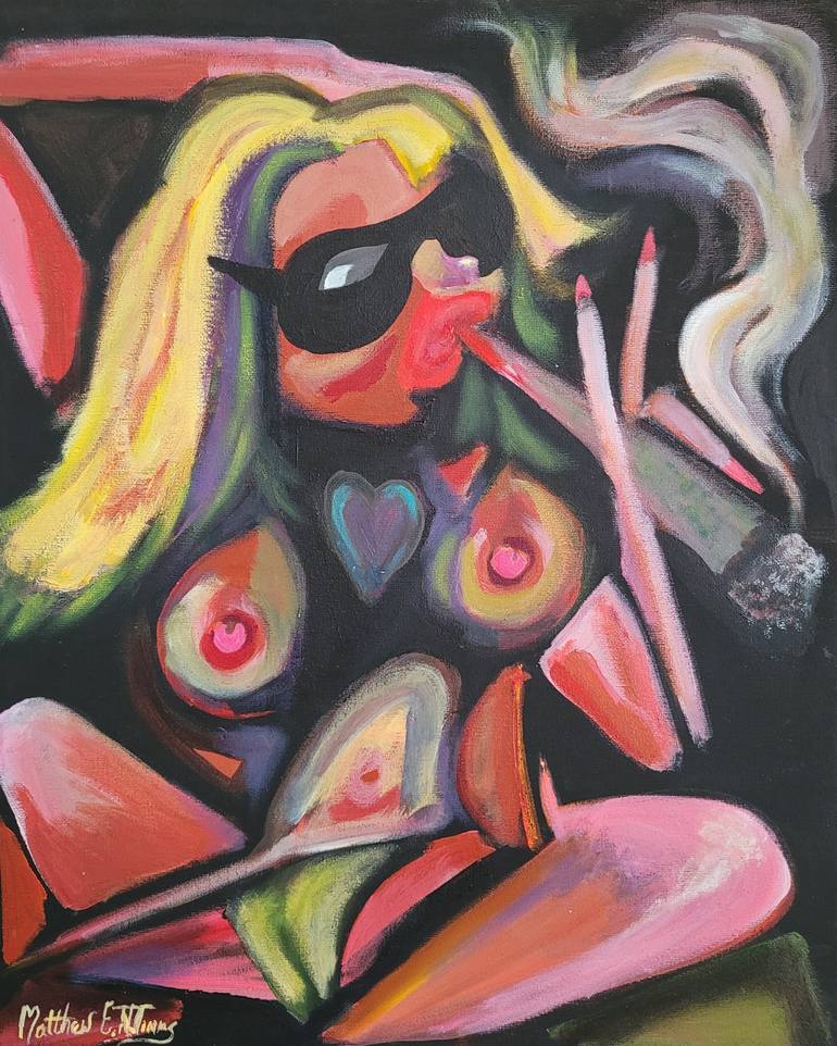 Original Symbolism People Painting by Matthew E N Timms