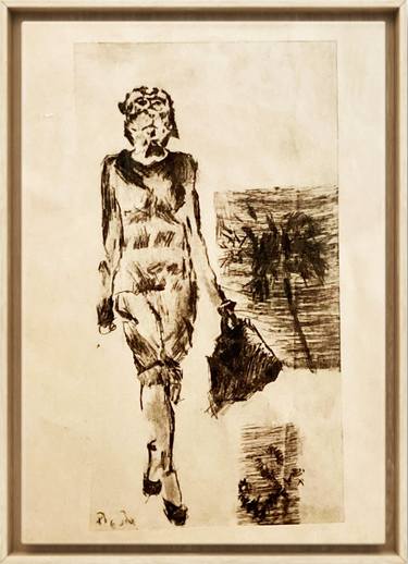 Original Expressionism Women Drawings by Yael Fibak Ilan