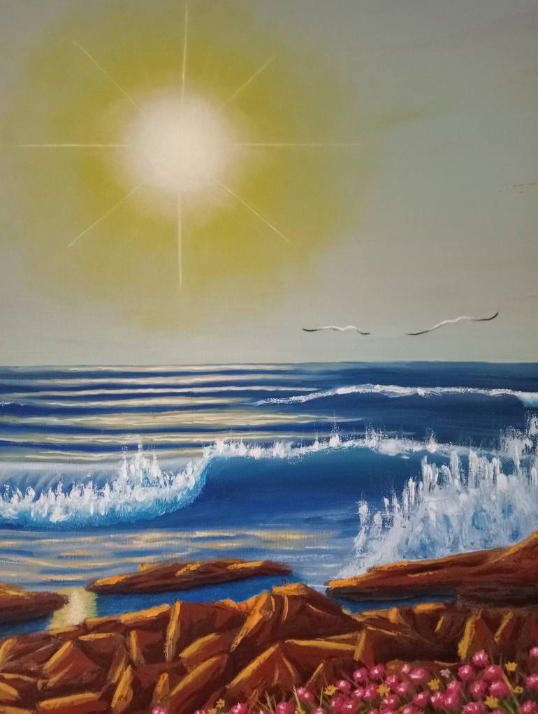 Original Expressionism Seascape Painting by Donato Buongiovanni
