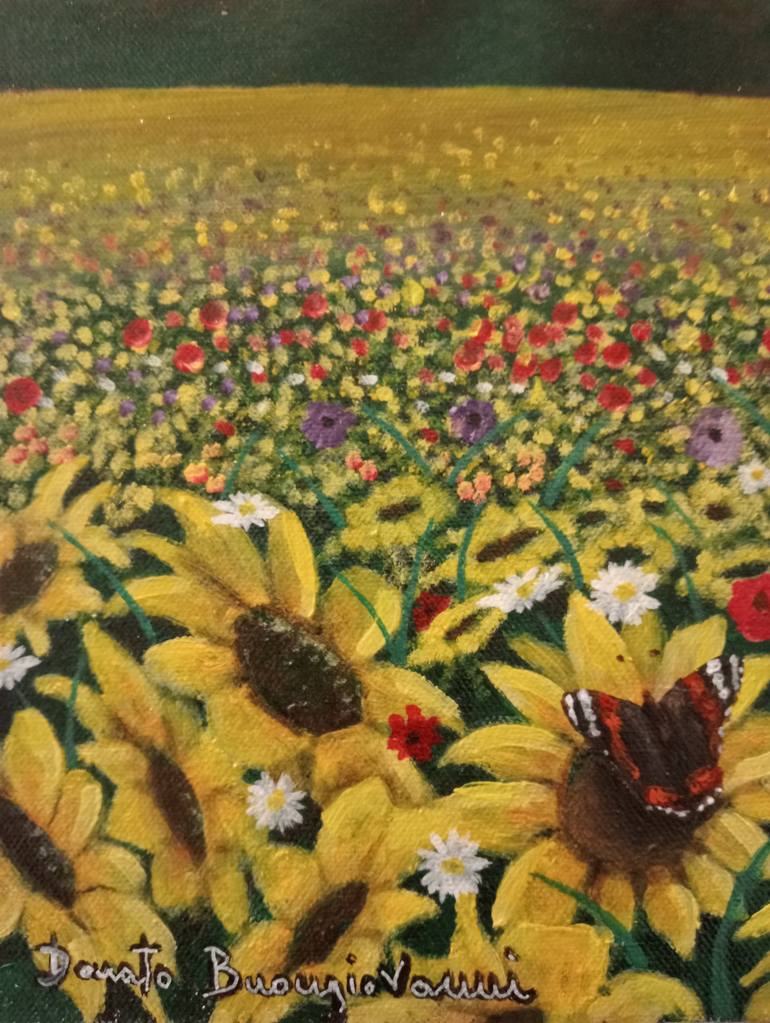 Original Expressionism Floral Painting by Donato Buongiovanni