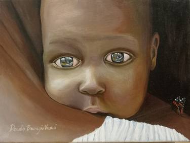 Original Expressionism Children Painting by Donato Buongiovanni