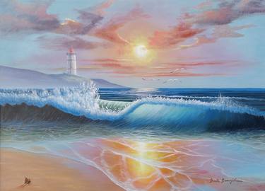 Original Expressionism Seascape Painting by Donato Buongiovanni