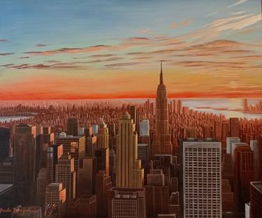 Original Expressionism Cities Painting by Donato Buongiovanni