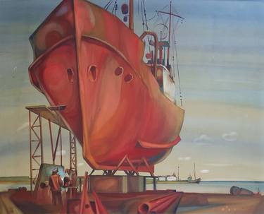Original Documentary Boat Paintings by Ursula Leidens