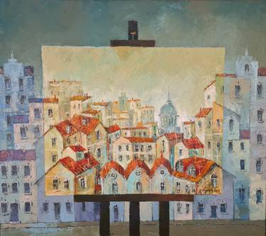 Original Expressionism Cities Paintings by Tamaz Gogoladze