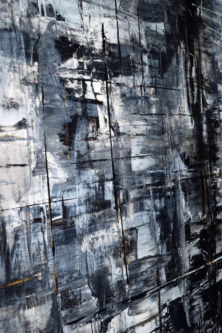 Original Black & White Abstract Painting by Carina Jakob