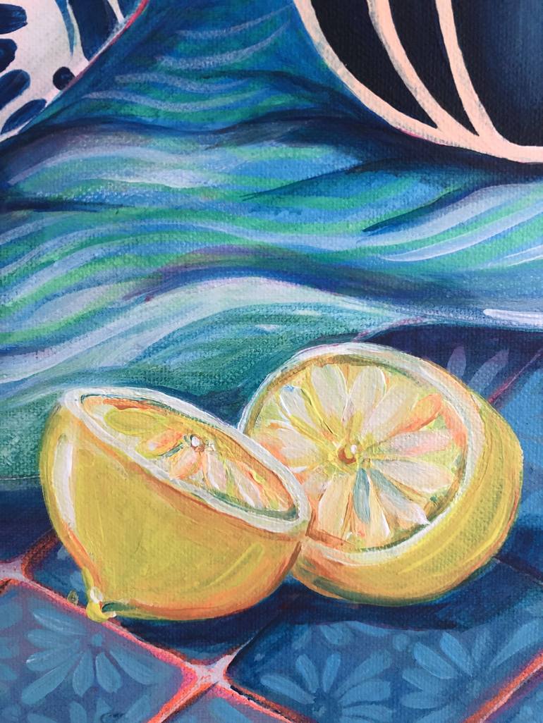 Original Color Field Painting Still Life Painting by Cecilia Lopez