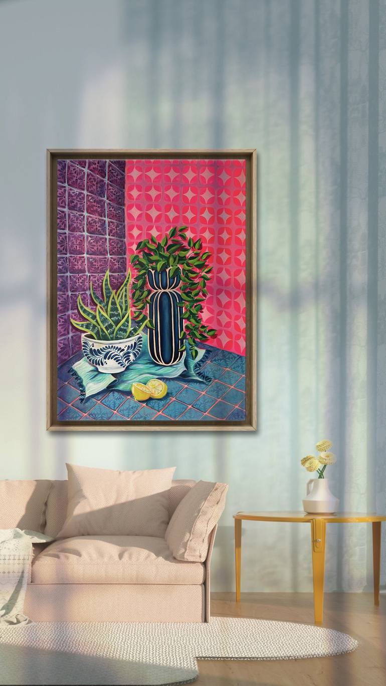 Original Color Field Painting Still Life Painting by Cecilia Lopez