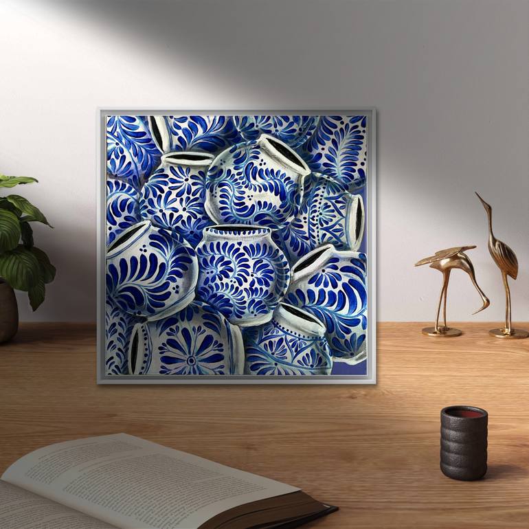 Original Abstract Patterns Painting by Cecilia Lopez