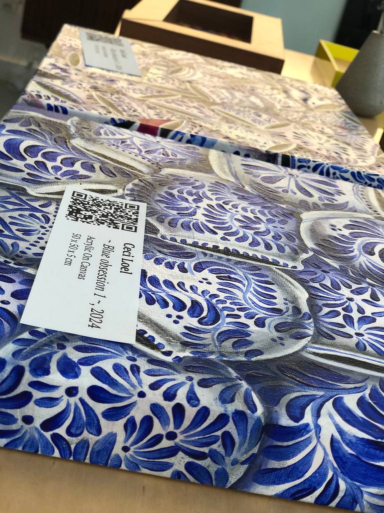 Original Abstract Patterns Painting by Cecilia Lopez