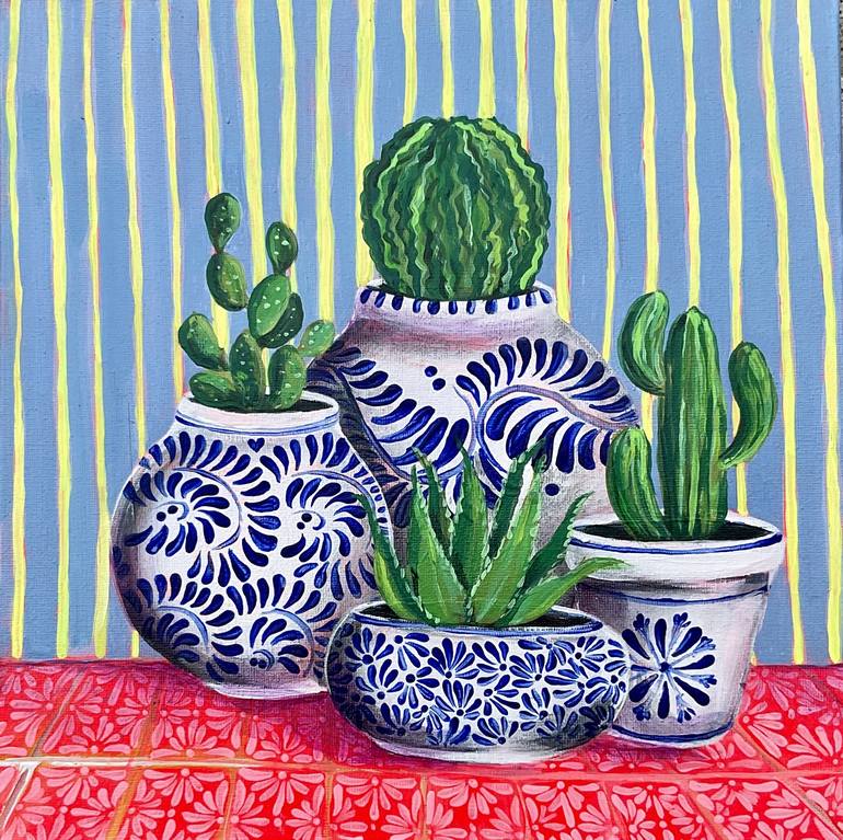 Original Figurative Still Life Paintings by Cecilia Lopez