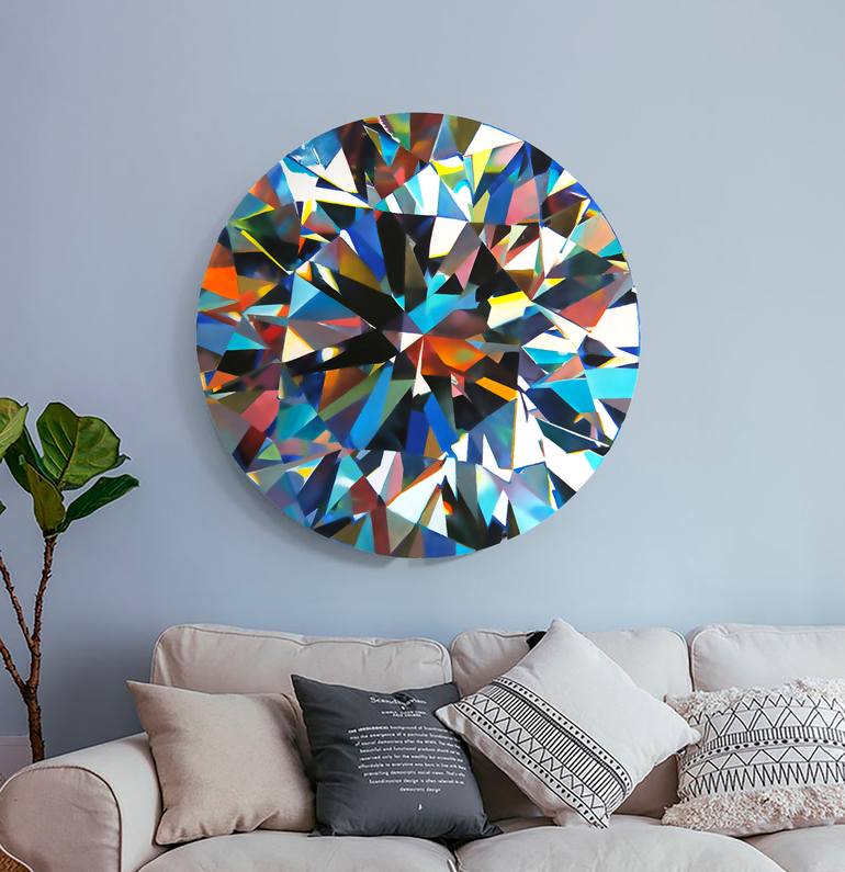 Original Abstract Expressionism Geometric Painting by Evgeniia Dmitrishina