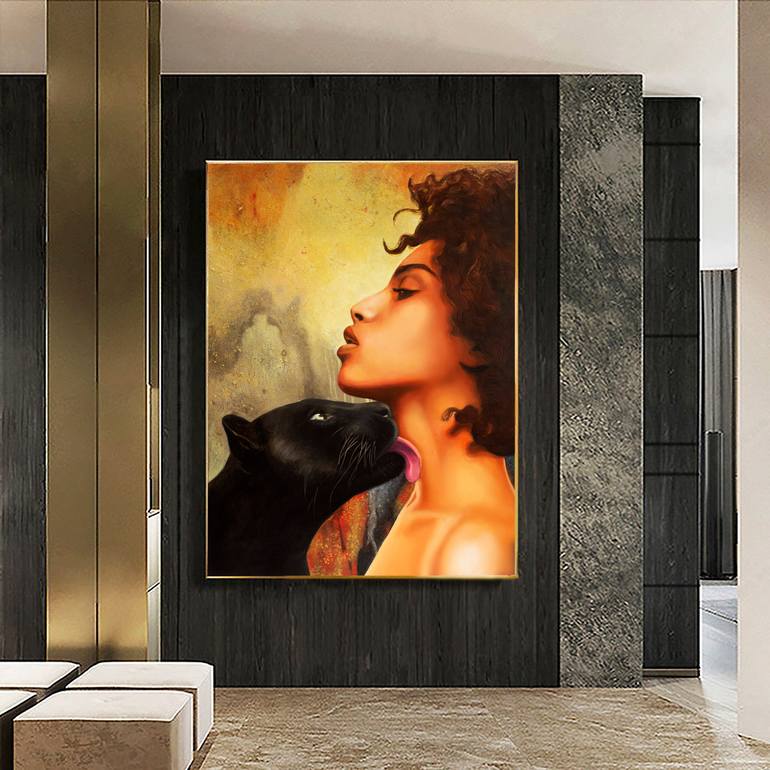 Original Abstract Expressionism Animal Painting by Evgeniia Dmitrishina