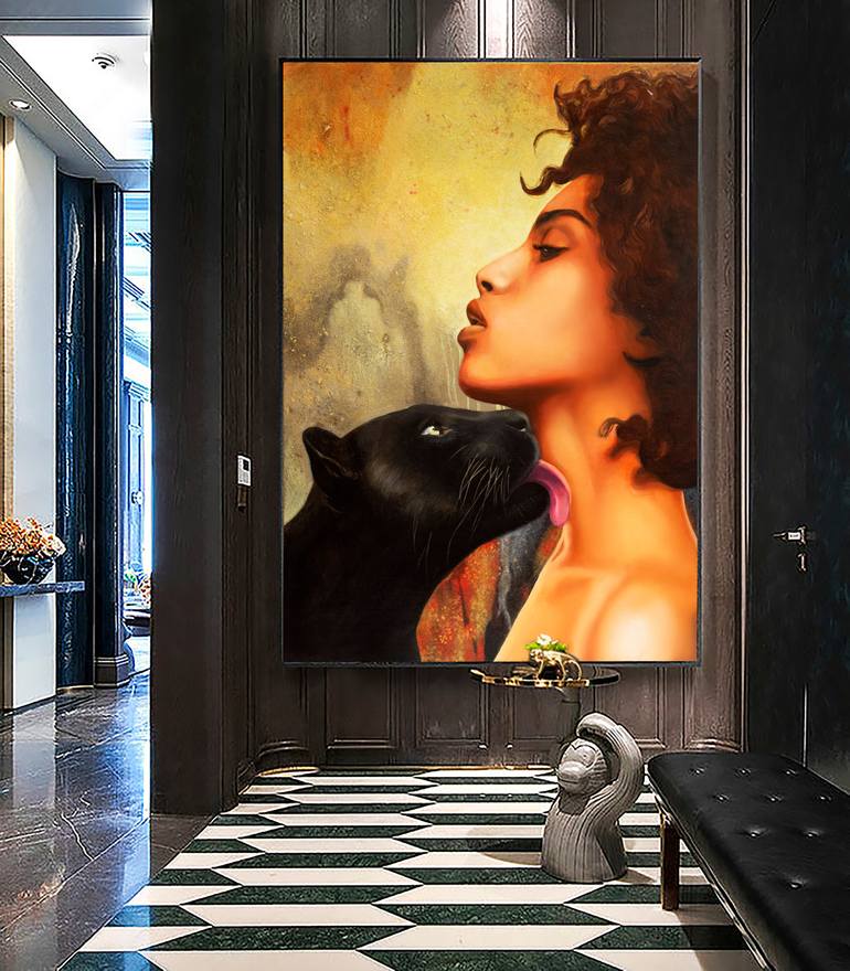 Original Abstract Expressionism Animal Painting by Evgeniia Dmitrishina