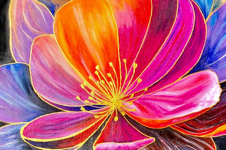 Original Contemporary Floral Painting by Aiman Zahid