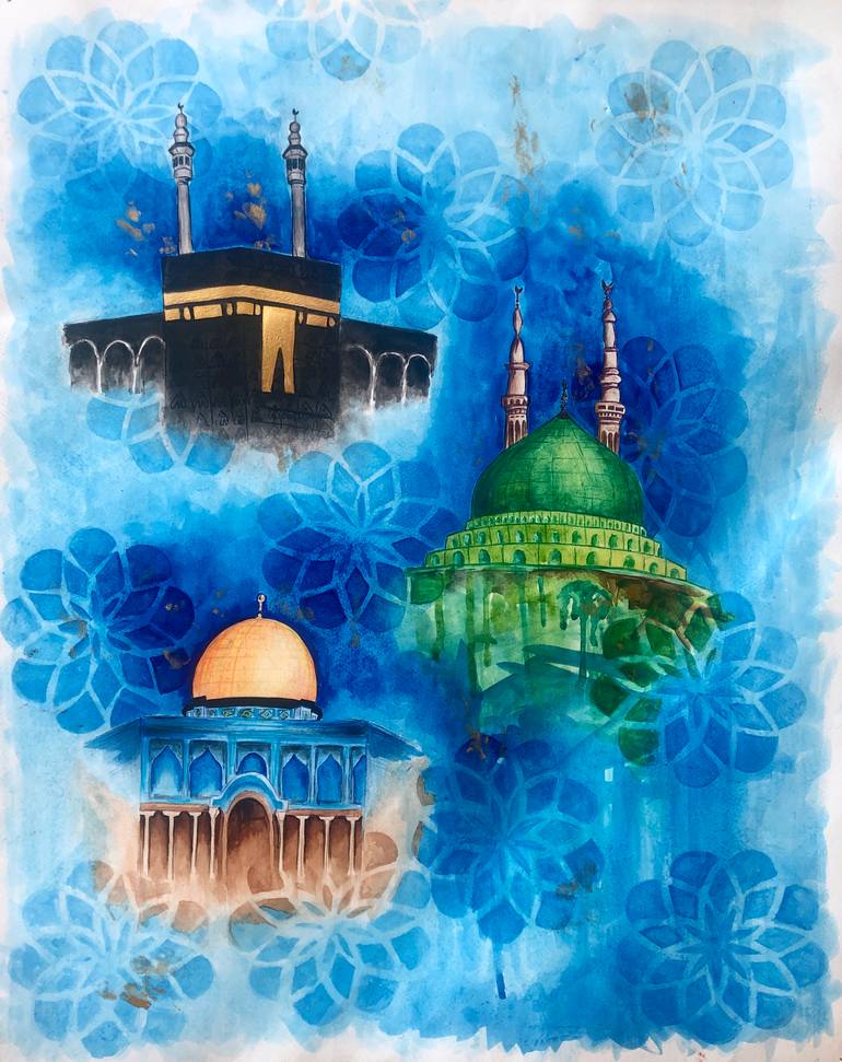 Original Abstract Expressionism Religion Painting by Aiman Zahid