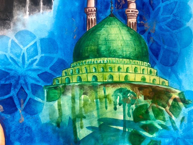 Original Abstract Expressionism Religion Painting by Aiman Zahid