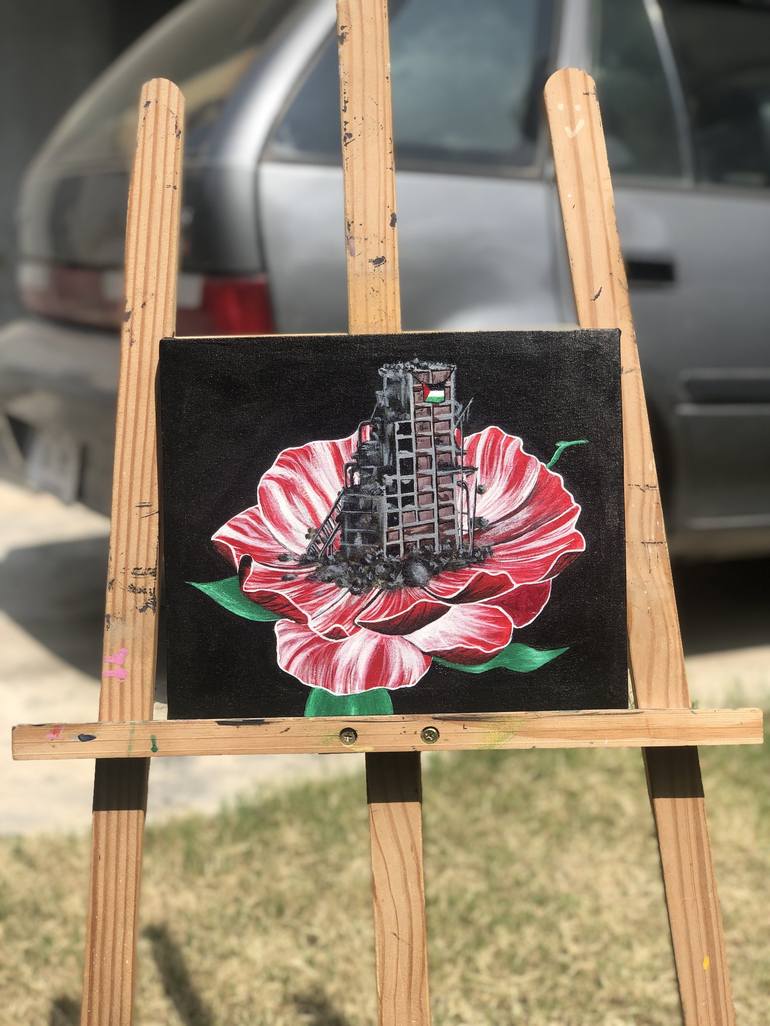 Original Symbolism Floral Painting by Aiman Zahid