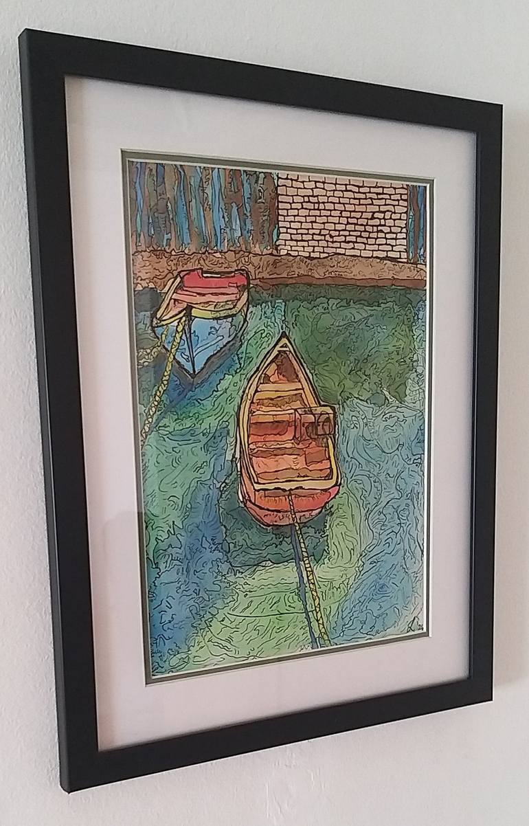 Original Boat Painting by Leriens Nel
