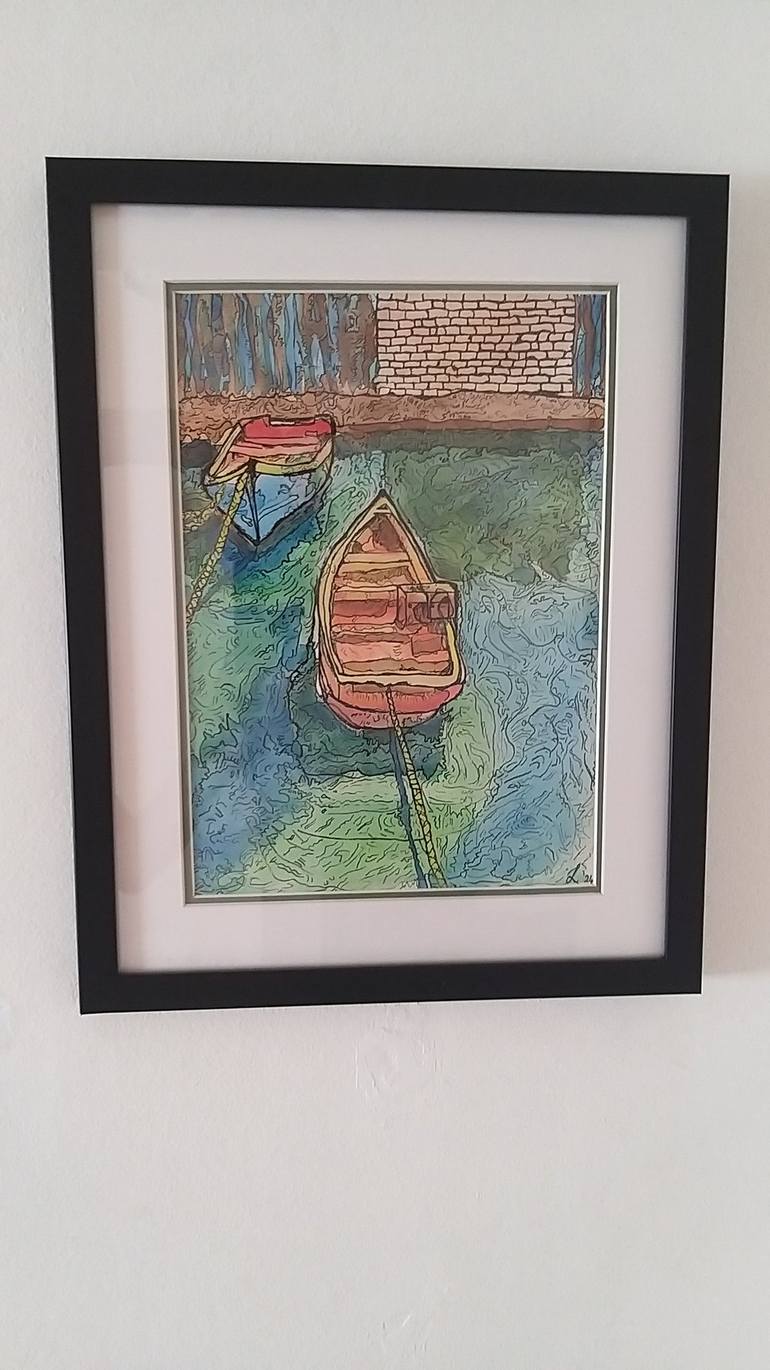 Original Boat Painting by Leriens Nel