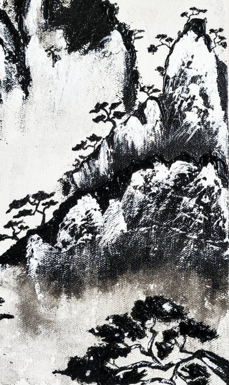 Original Black & White Landscape Painting by Christy  Lie