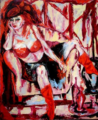 Original Expressionism Erotic Paintings by Renate Vogel-stelling